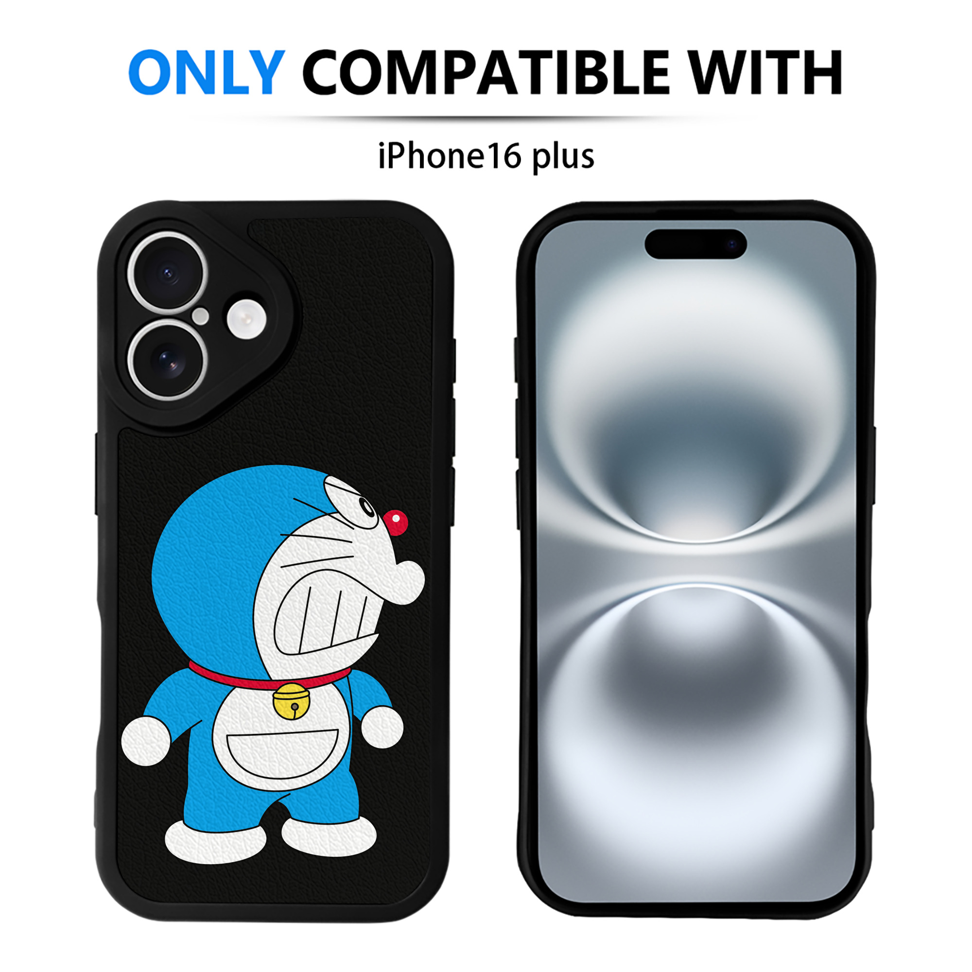 （画像用） ドラえもん Doraemon 【iPhone 16シリーズ対応】シリコンスマホケース（レザー調） 材質：シリコン